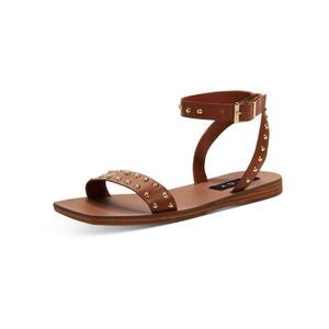 INC Womens Brown Studded Sophy Square Toe Wedge Leather Gladiator Sandles 5 M